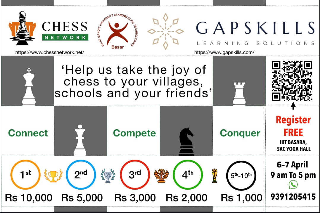 IIIT Basara Chess Tournament 2025 - Chess competition in Telangana